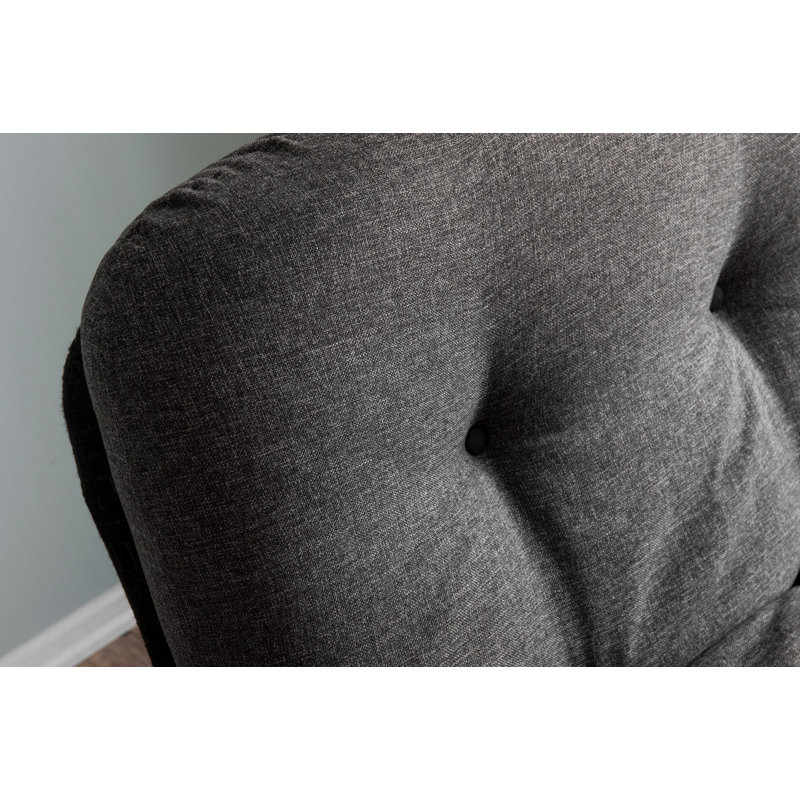 Élégant canapé-lit 1 place en tissu de lin gris foncé 28,0 po x 27,6 po x 15,7 po | Structure 100% métal, facile à nettoyer | Dossier multi-positions pour le lit, la détente et la position assise | Rembourrage en fibre de silicone 400 g / m², supportant jusqu'à 220 lb