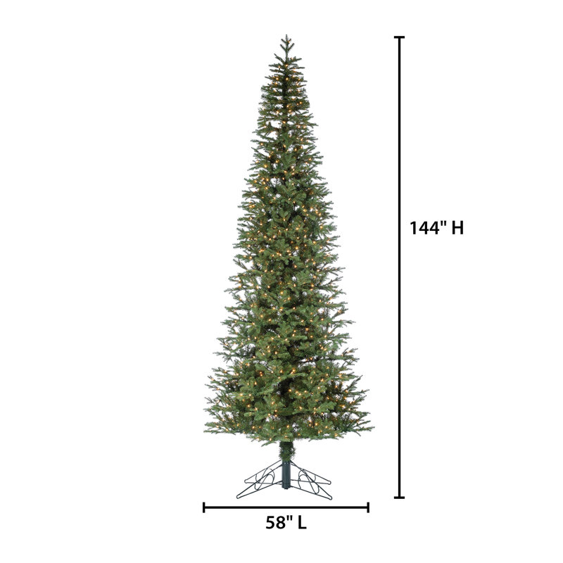 Lighted Artificial Pine Christmas Tree, 12' H
