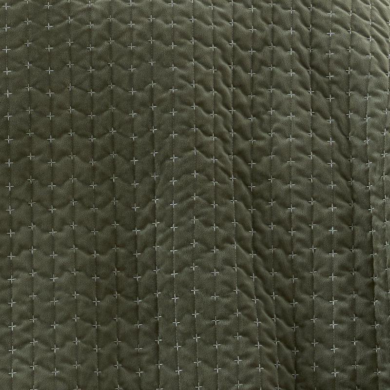 Attica Velvet Embroidered Bedspread, Green