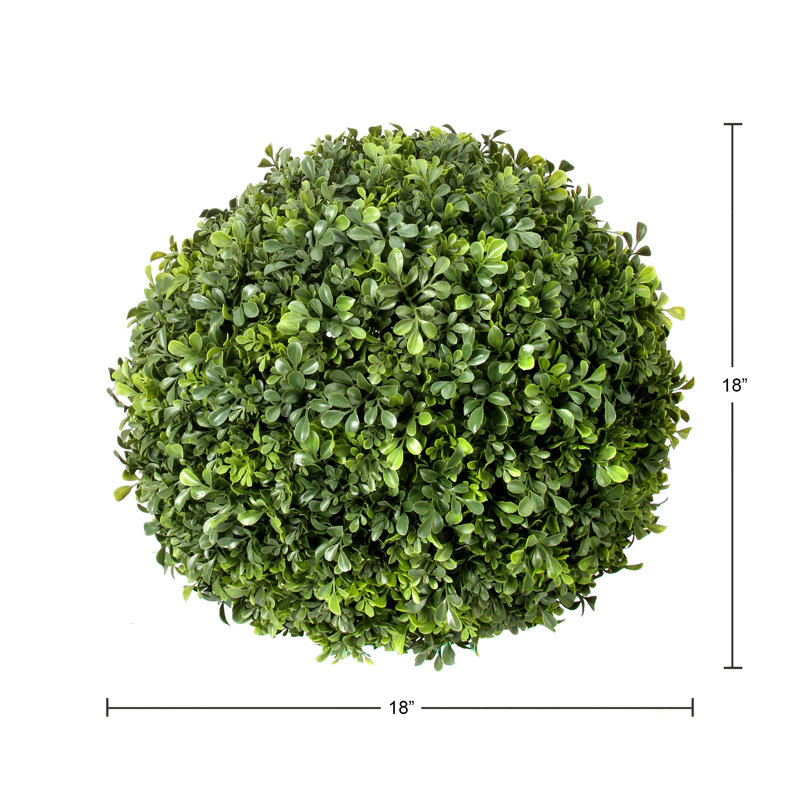 Artificial Boxwood Topiary, 18" H × 18" W × 18" D
