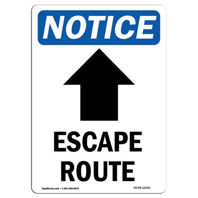 Panneau «Escape Route»