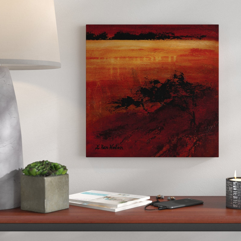 Alizarin Dusk by Lydia Ben-Natan - Print on Canvas, 41cm H x 41cm W x 3.8cm D