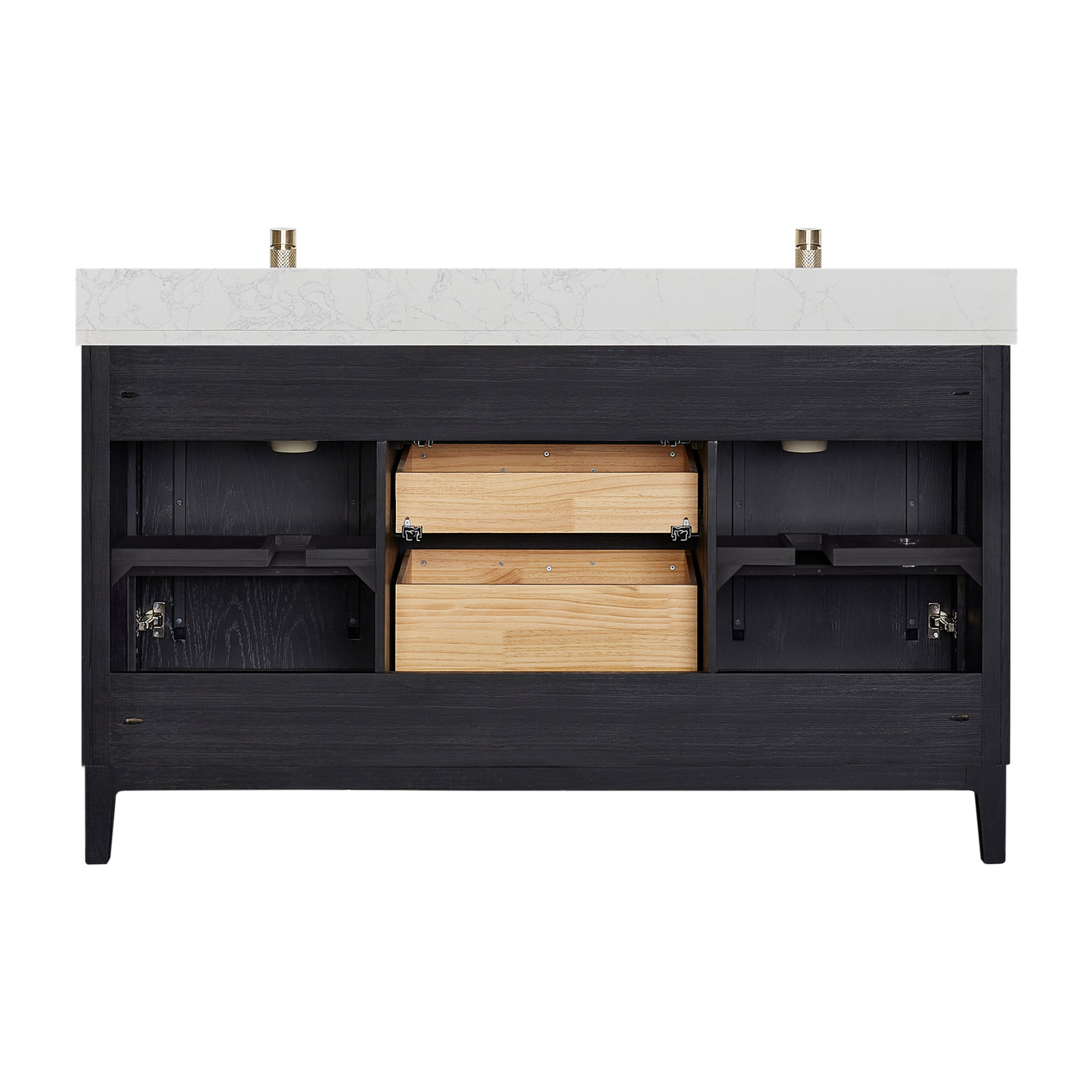 Langosta 60" Double Bathroom Vanity, Fir Wood Black