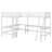 Wood Twin Size L-Shaped Loft Bed with Ladder and 2 Built-in L-Shaped Desks, White