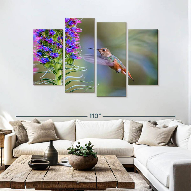 Brampt Hummingbird Feasting, 54" H x 84" W