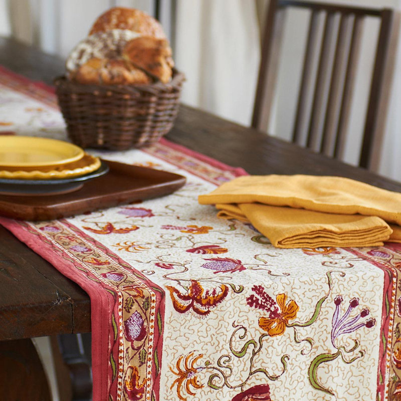 Clowe Table Runner, 90" x 16", Red/White