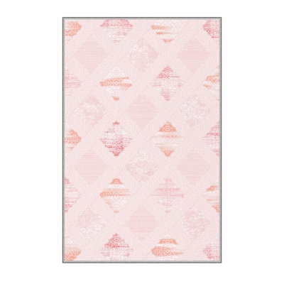 Stylish Hall Carpet, 2.6 x 6.6 Feet, 100% Polyester, 0.3 in Pile Height | Antibacterial, Non-Slip PVC Felt Dot Underside | 3D Digital Print, Machine Washable, Ideal for Entryway & Living Spaces