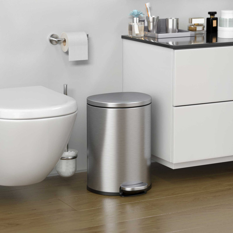 Poubelle à pédale 3 gallons en acier inoxydable avec filtre à odeurs Itouchless Softstep 11,4 L Salle de bain, cuisine, poubelle à pédale de bureau à domicile, seau amovible