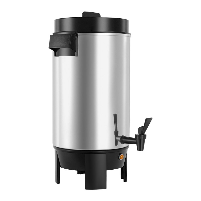 Commercial Coffee Urn, 40 Cup 203oz Hot Beverage Dispenser with Dripless Faucet, 1090W Quick-Brewing Coffee Maker, Automatic Temperature Control, for Catering, Party, Church & Restaurant