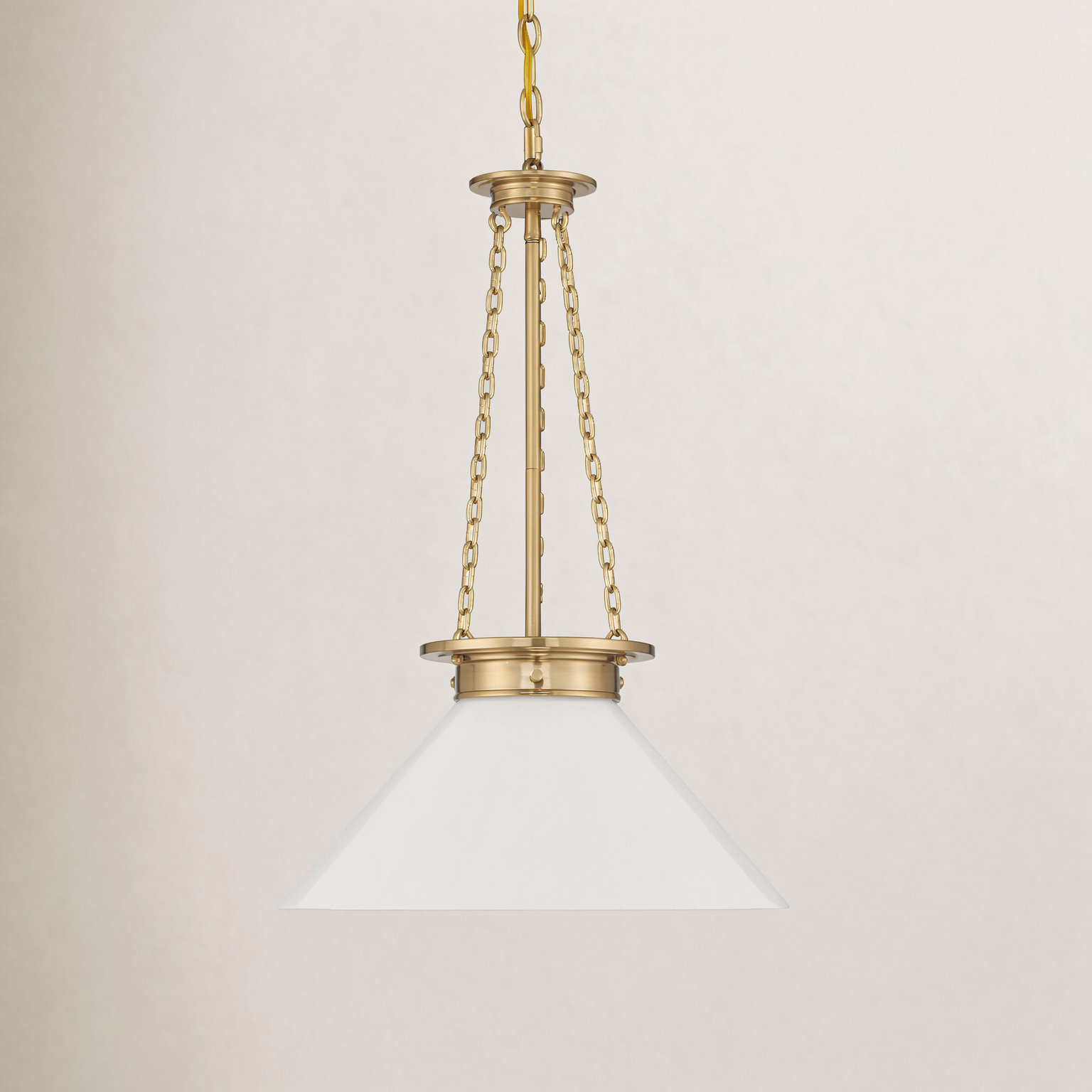 Dimmable Single Light Pendant, Brass