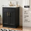 Meuble-lavabo simple 24 po avec lavabo en céramique intégré Peura, armoire de salle de bain moderne autoportante avec portes à fermeture douce et tablette de rangement-304965150