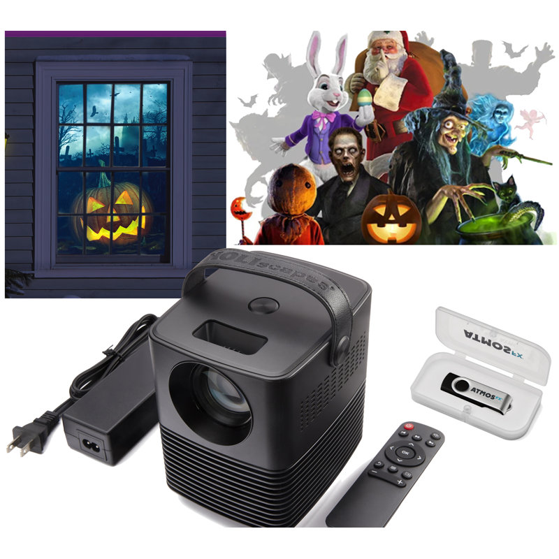 Holiday Digital Decoration Kit - Includes 16 AtmosFX® Video Effects, HD projector, Projection Screen