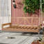 Cadre de lit suspendu en bois d'acacia de taille simple avec balançoire de 16,4 pi pour le jardin, la cour arrière, naturel Topmat-1570113266