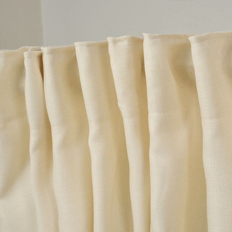Extra Long & Extra Wide Faux Linen Decorative Curtain Single Panel, 140cm Width x 295cm Drop, Cream