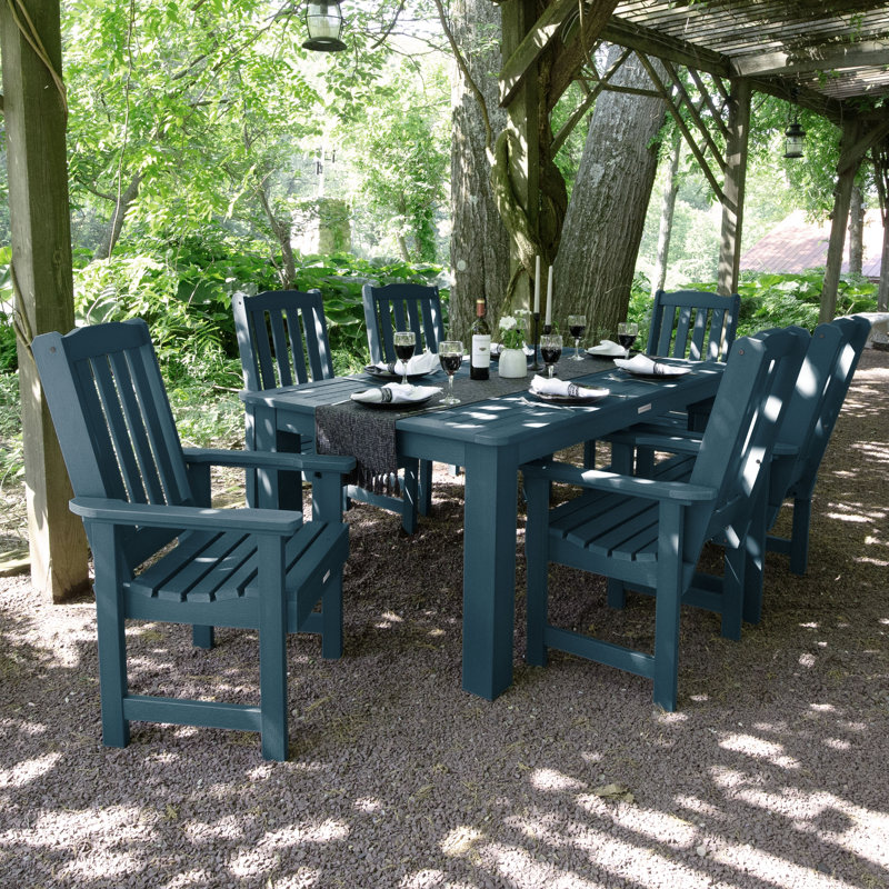 Ensemble repas pour 6 personnes Kile, Bleu Nantucket, L 72 po x l 42 po x H 30 po