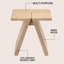 Jack 15.75" Rustic Scandinavian Handcrafted Solid Mindi Wood Sculptural Base Accent Stool-498067508