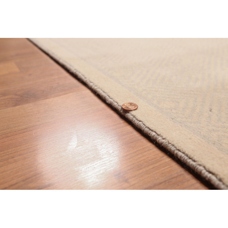 Tapis unique en laine noué à la main beige de 6 pi x 9 pi Nastia