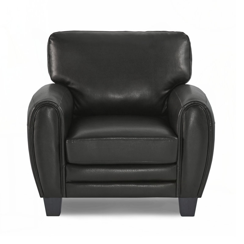 Chaise de salon moderne 1 pièce en similicuir noir recouvrant les meubles de style rétro