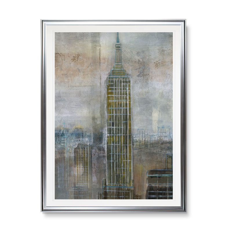 « empire city », impression, H 45 po x l 30 po x P 1,5 po, Cadre argenté