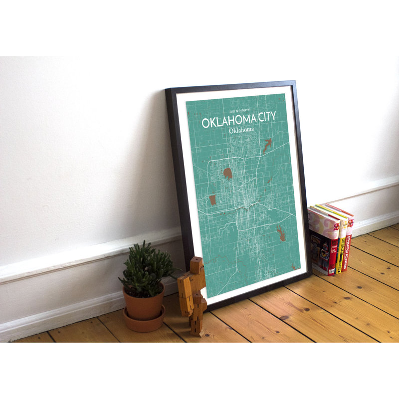 Oklahoma City Map - No Frame Print, 91.4cm H x 61cm W x 0.13cm D
