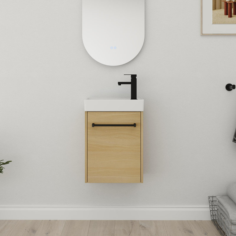 16" Single Bathroom Vanity With Ceramic Top