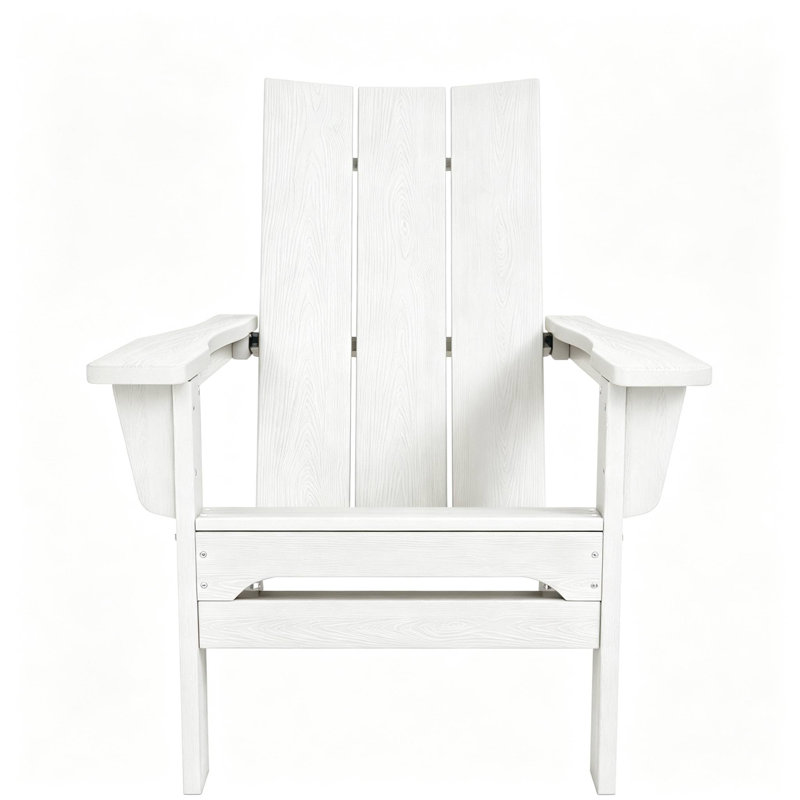 Bruce HDPE Folding Adirondack Chair, White