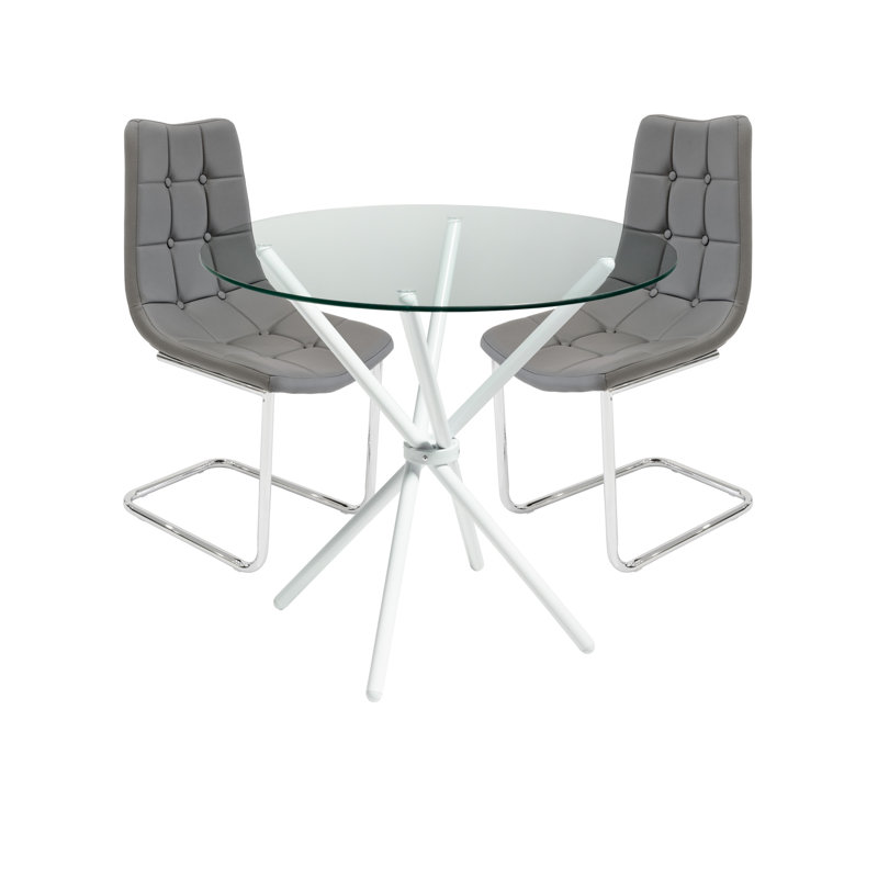 Derby 2 - Person Dining Set, Grey, Black