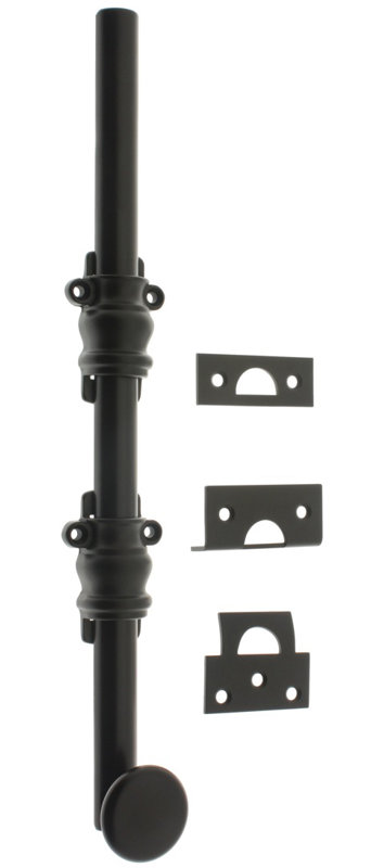 Solid Brass 8" Ornamental Bolt, Oil-Rubbed Bronze