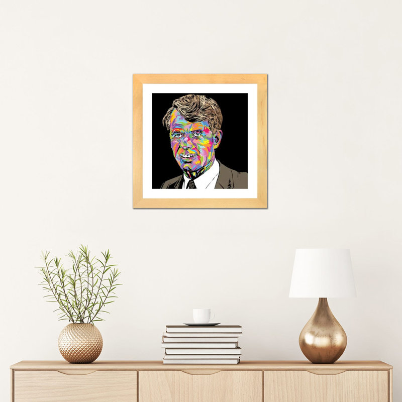 Robert Kennedy par Technodrome1 - impression d'art graphique, H 16 po x l 16 po x p 1 po, Blanc