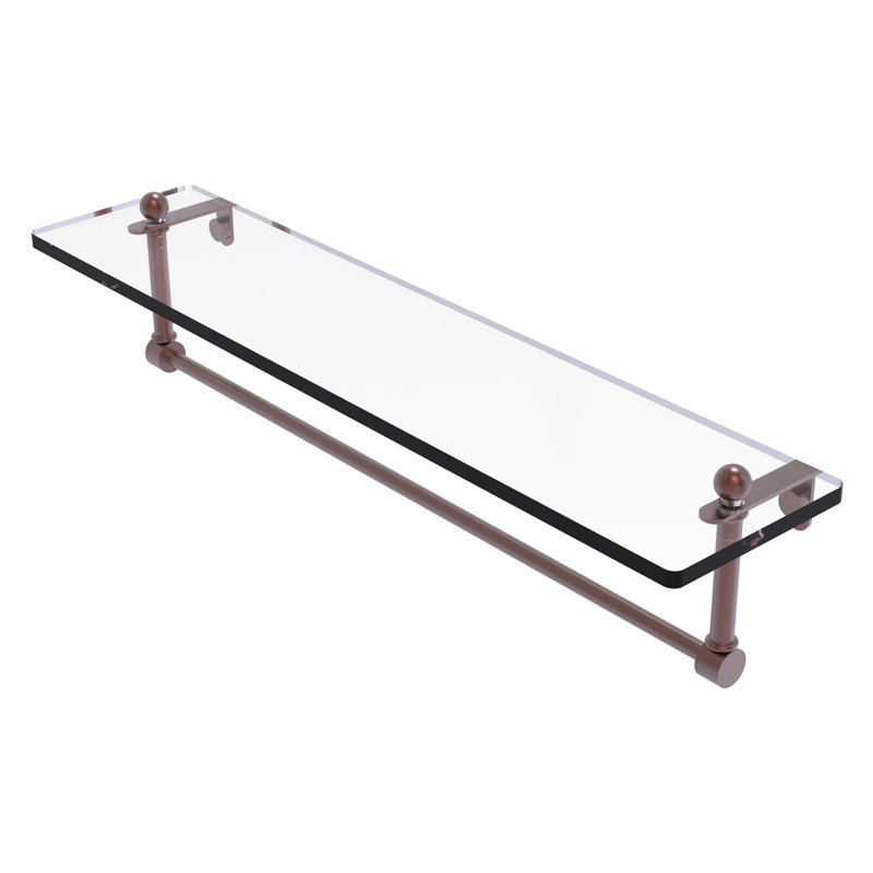 Ballenas Bracket Shelf with Towel Bar, 22", Antique Copper