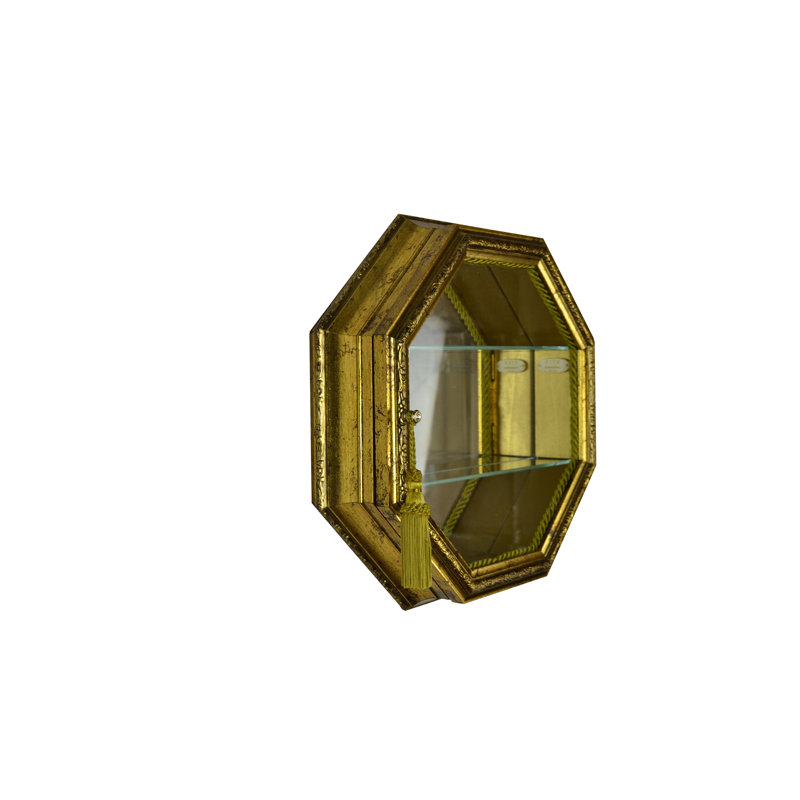 Vitrine avec tablettes en verre, Or