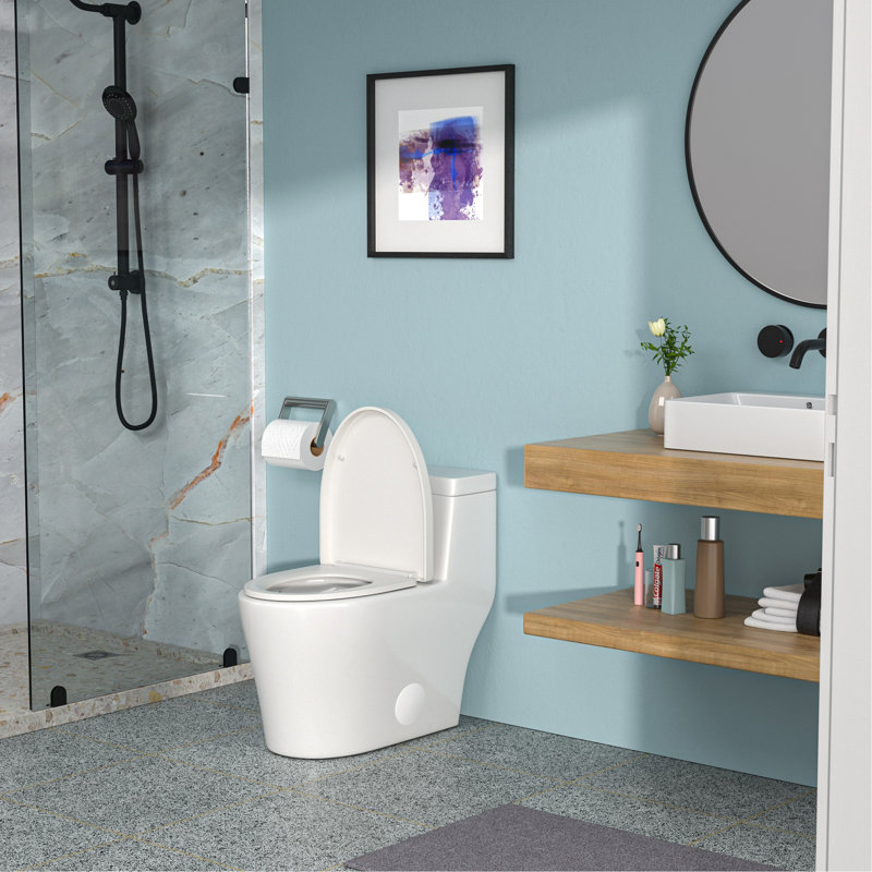 Toilette monobloc en céramique à une chasse avec siège cloisonné