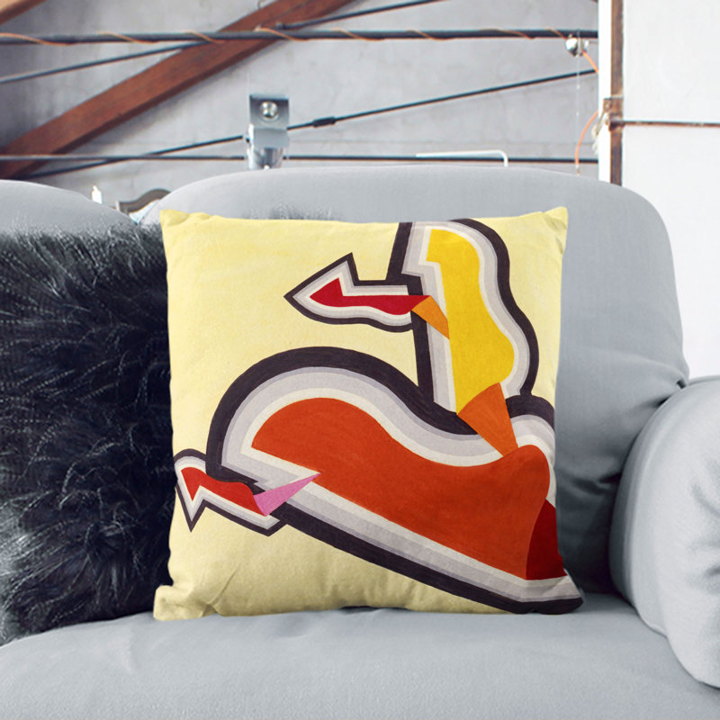 Study In Rhythm Square Throw Cushion, 40cm H x 40cm W x 15cm D