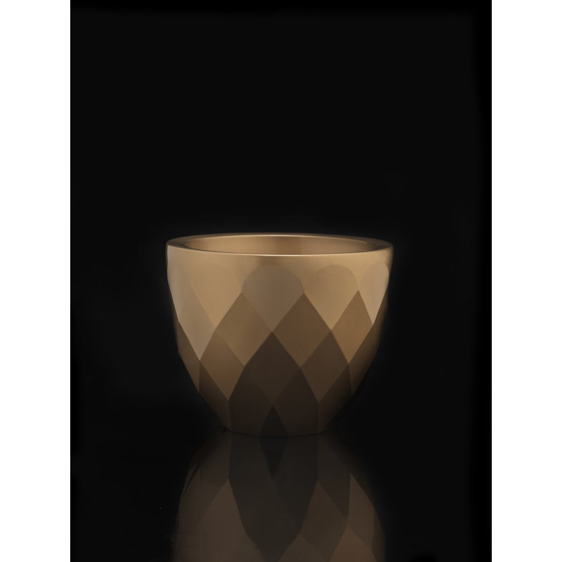 Vases Polyethylene Resin Pot Planter, 17.75" H x 21.75" W x 21.75" D, Bronze