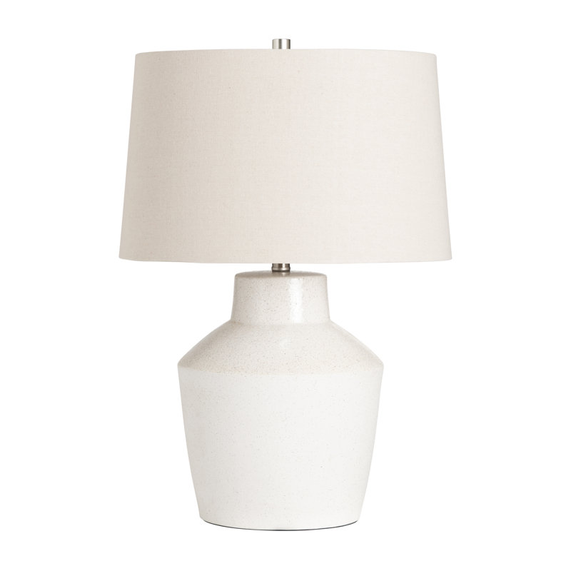 Lampe de table 27 "en céramique avec abat-jour crème