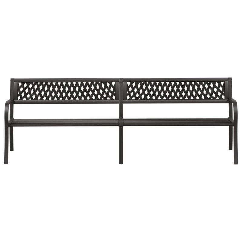Banc de jardin en acier Zailey, Noir, H 30,3 po x l 96,9 po x P 22,8 po
