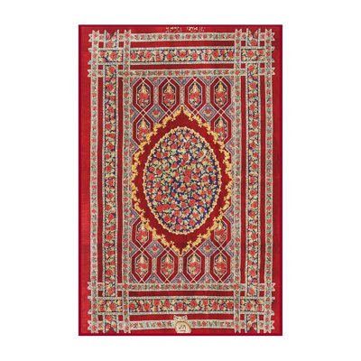Tapis traditionnel rouge / brun / beige