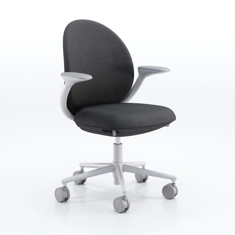 Chaise de travail en jade KFI Studios, Noir/gris anthracite, Blanc