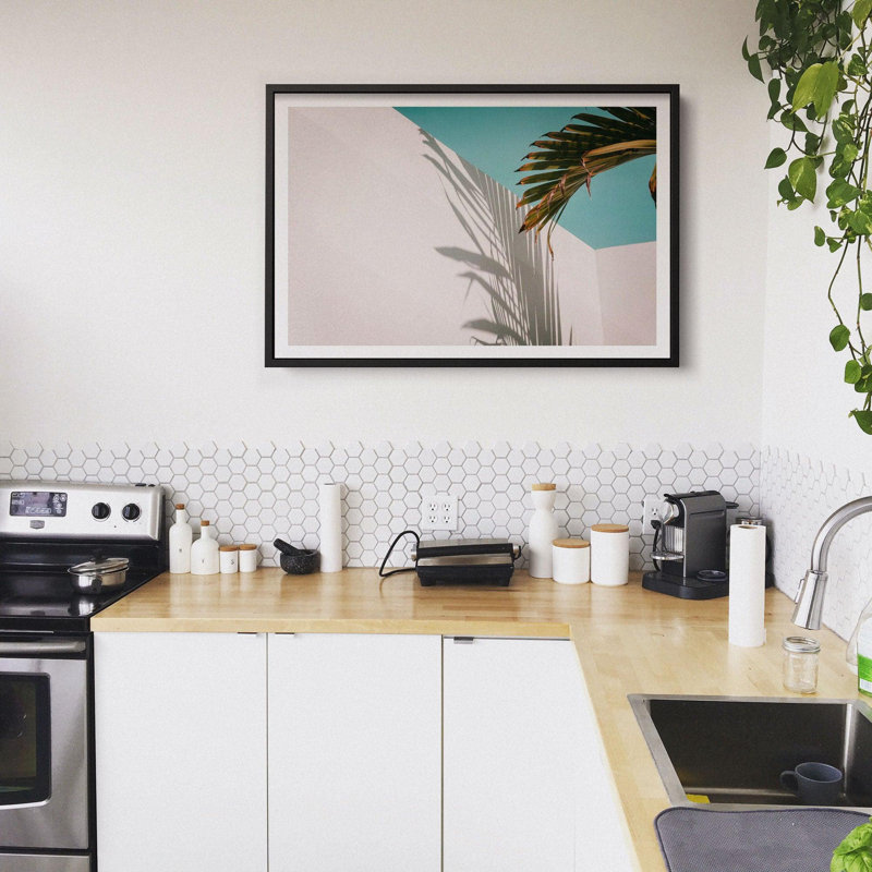 "Ombre d'été", H 14 po x l 18 po, Impression encadrée sans passe-partout, Blanc