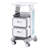3 Tiers Lab Carts Mobile Medical Cart with 2 Drawers & 1 Top Tray White, Trolley Storage Cart with ABS Material