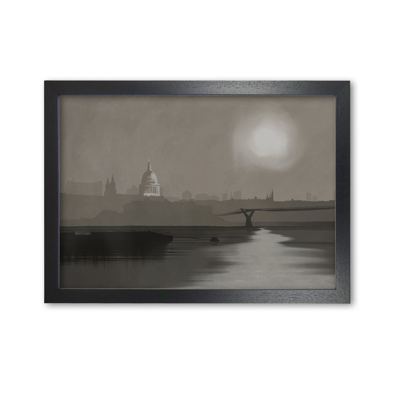 St Paul's Cathedral In Fog 1 Piece Wall Art, 21cm H x 29.7cm W x 3cm D, Black Framed
