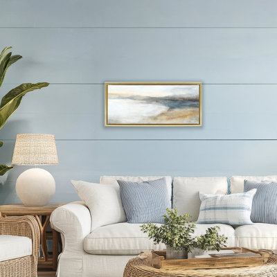 Cadre flottant Coastal Warmth Abstraction, design par Hannah Dawson