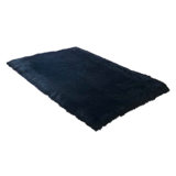 Mar Vista Oriental Faux Sheepskin Area Rug in Black