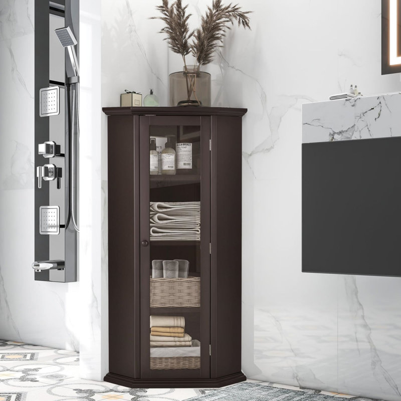 Armoire de salle de bain Weylan, Brun