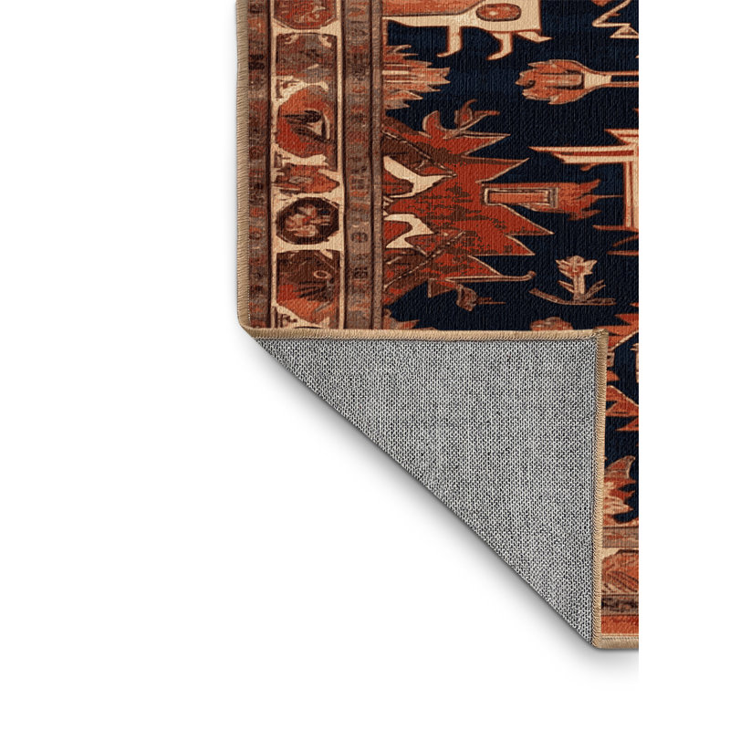 Tapis brun lavable à la machine, Carré 7 pi