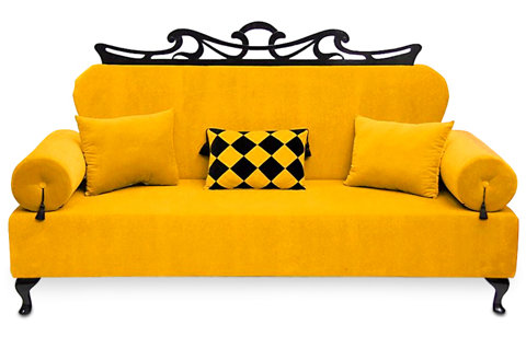 Artdeko 3 Seater Sofa, Yellow