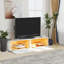 TV Stand With LED Light, Modern Floating TV Stand Or Floor Standing TV Cabinet, Wooden TV Cabinet With Storage, TV Unit For Living Room (White)-1252424286