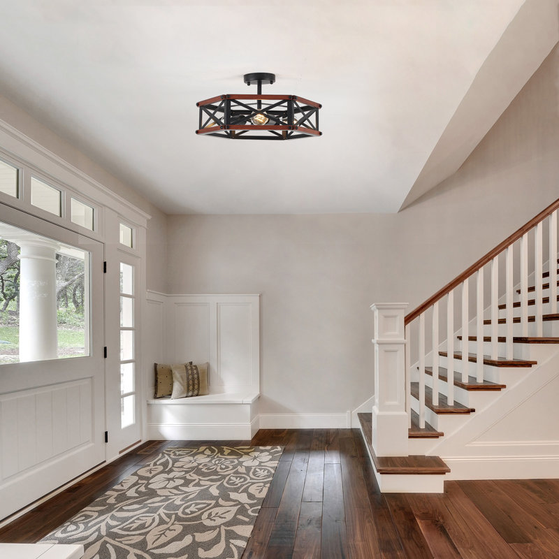 3-light Semi Flush Mount Light 