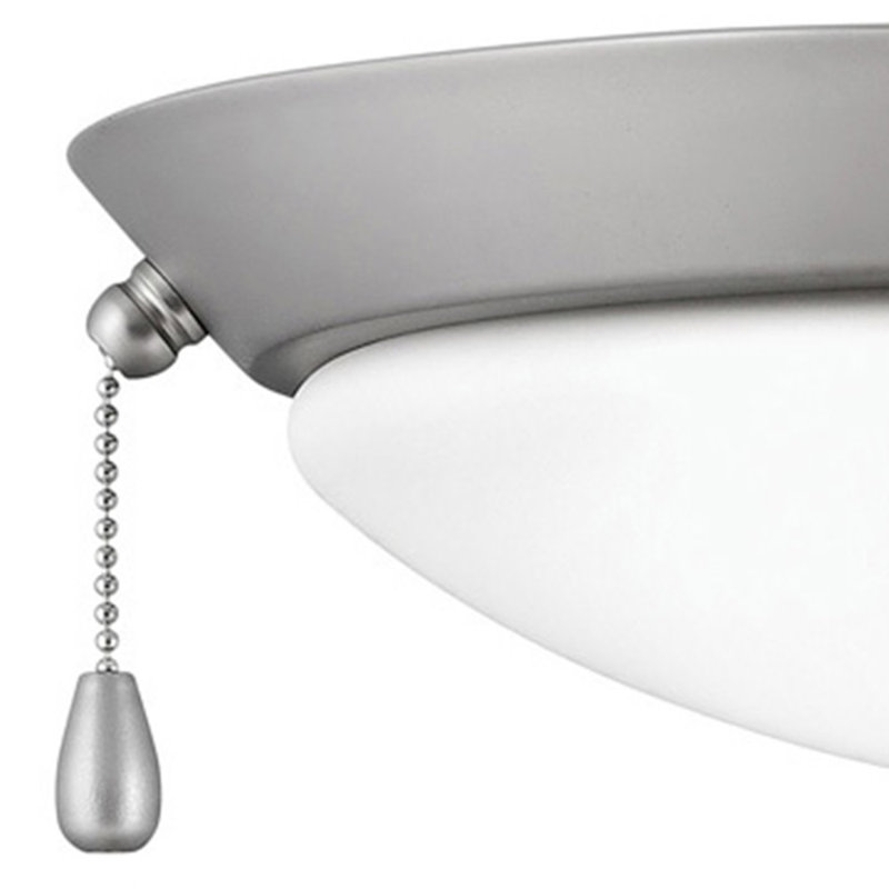 Large Low Profile Ceiling Fan Light Kit, Satin Steel