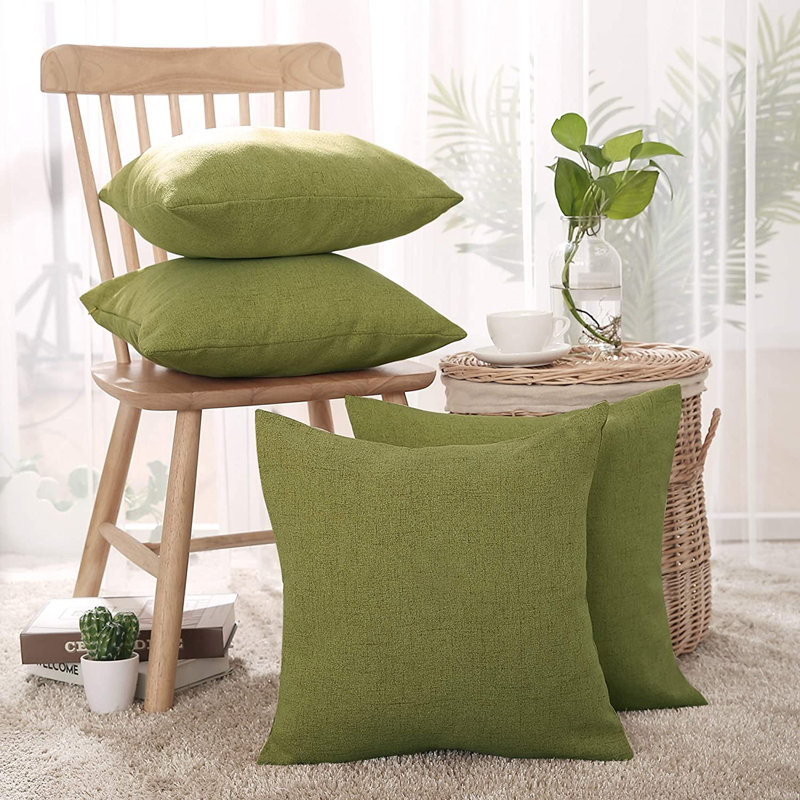 Square Pillow Cover, Light Green